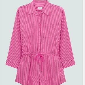 Pistola Pink Striped Button-Up romper